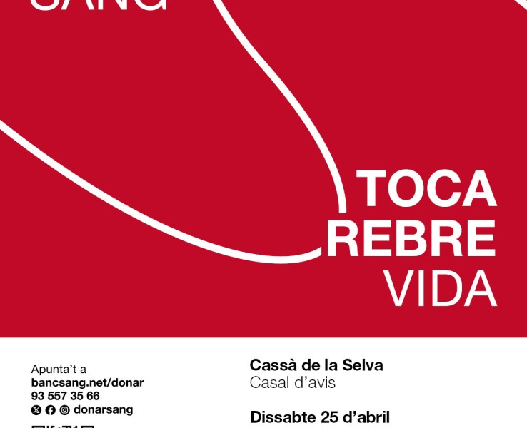 Aquest dissabte, campanya de donació de sang a Cassà