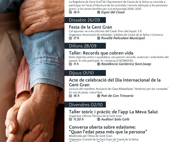 Cassà celebra la Setmana de la Gent Gran