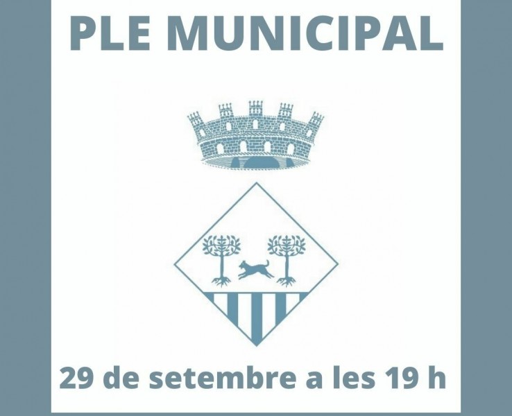 Celebració del Ple municipal del 30 de setembre de 2021 a les 19 h