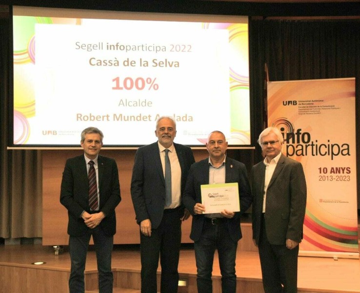 Cassà és l'únic municipi de més de 10.000 habitants de Girona amb el 100% de transparència