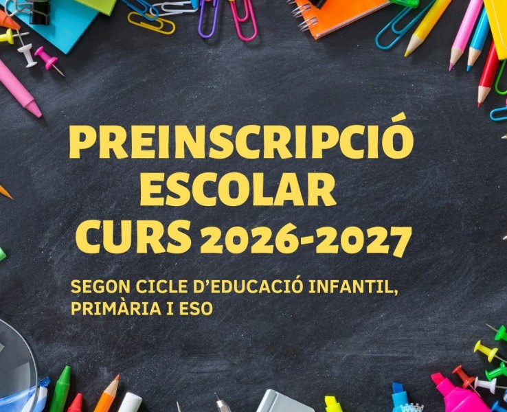 Període de preinscripció escolar del segon cicle d’educació infantil, primària i ESO 2026