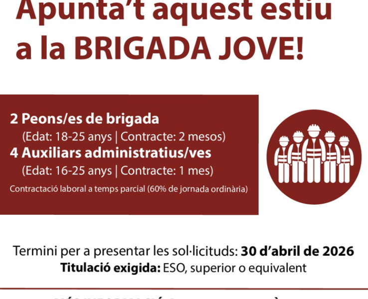L’Ajuntament torna activar el programa Brigada Jove per aquest estiu