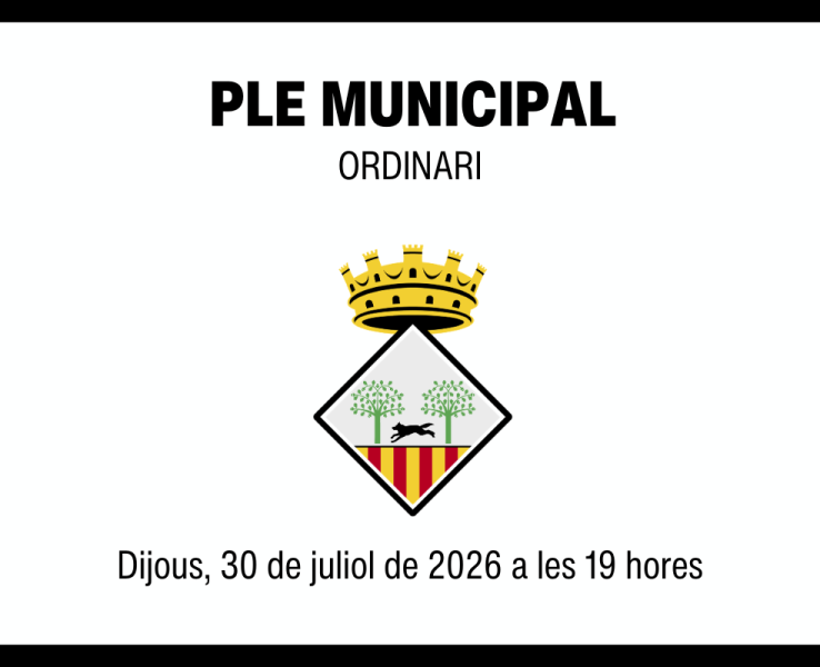 Ple municipal ordinari del 30 de juliol de 2026