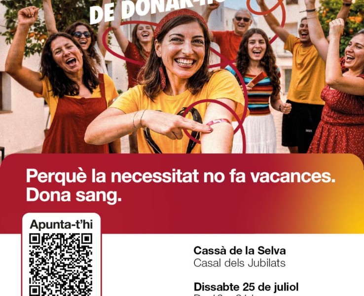 Cassà enceta la campanya d'estiu de donació de sang del Banc de Sang i Teixits